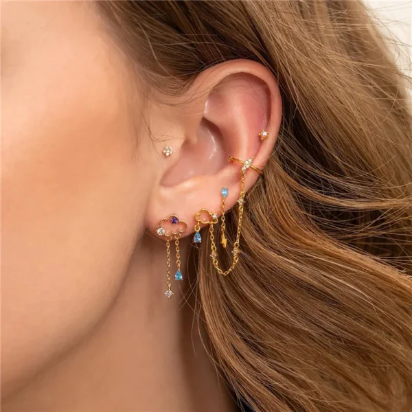 SP New Arrived INS Fashion Cute Style 18K Gold Plated Bear Koala Bunny Shape Rhinestone Earrings - Image 5